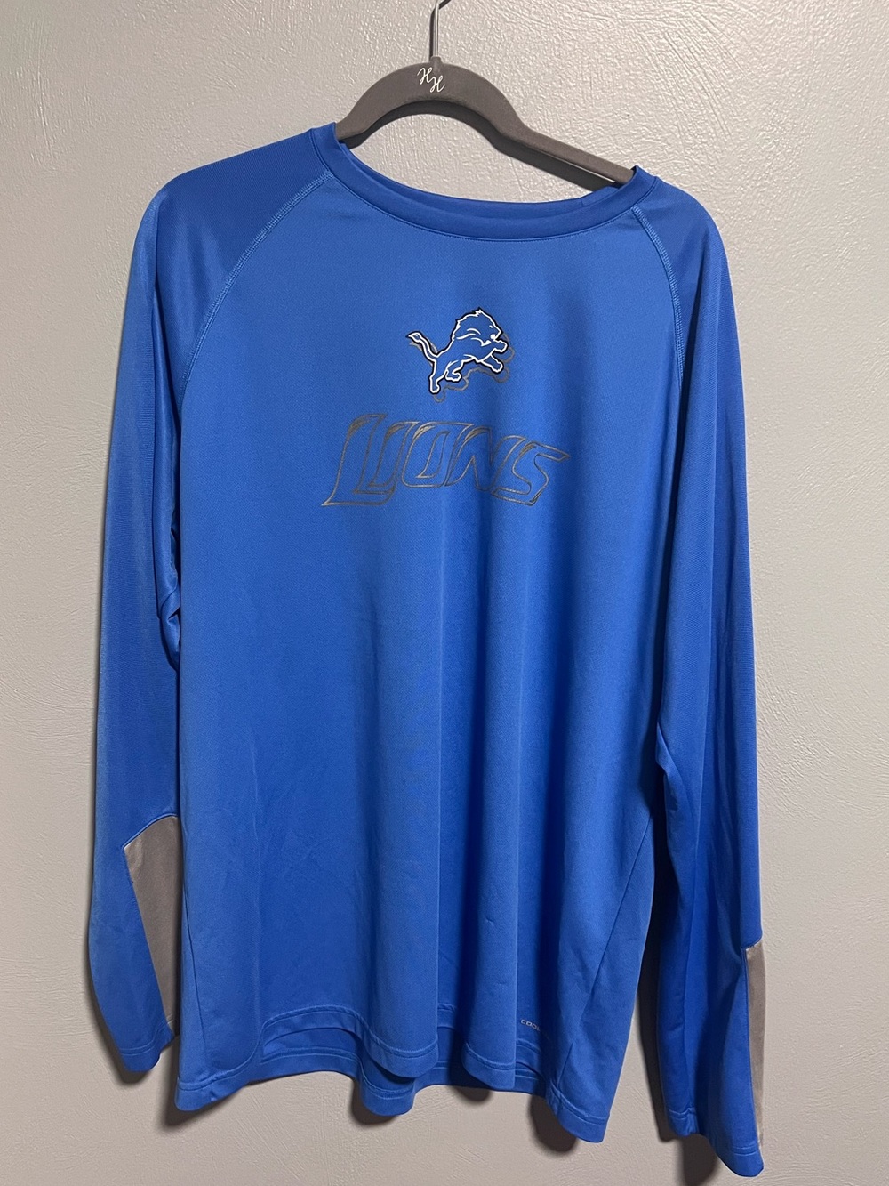 Detroit Lions Honolulu Blue Athletic Long Sleeve Shirt 2XL Majestic Athletic
